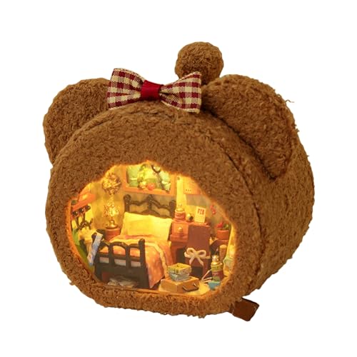 Ungtyb Wooden Plush Doll House for Girls, Bear & Rabbit Dessert Shop Tiny House Kit, Wooden Playset with Furniture, Creative Birthday & Valentine's Day Gift for Kids, Wood Material Ungtyb Wooden Plush Doll House for Girls, Bear & Rabbit Dessert Shop Tiny House Kit, Wooden Playset with Furniture, Creative Birthday & Valentine's Day Gift for Kids, Wood Material von Ungtyb
