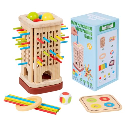 Ungtyb Wooden Tower Game, Stacking Stick Toy, Color Dice Challenge, Hand Eye Koordination Practice, Patience Skill Builder Multi Color for Kids, Preschool, Family, Friends Play Ungtyb Wooden Tower Game, Stacking Stick Toy, Color Dice Challenge, Hand Eye Koordination Practice, Patience Skill Builder Multi Color for Kids, Preschool, Family, Friends Play von Ungtyb