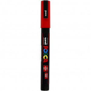 Uni Posca Marker, Strichstärke: 0,9-1,3mm, PC-3M, 1 Stk, Rot von Uni-Posca