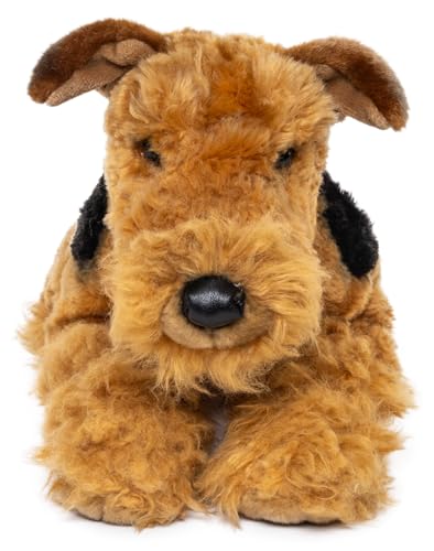 Uni-Toys - Airedale Terrier, liegend - 43 cm (Länge) - Plüsch-Hund - Plüschtier, Kuscheltier von Uni-Toys