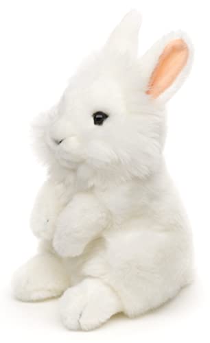 Uni-Toys - Angorakaninchen weiß, stehend - 18 cm (Höhe) - Plüsch-Hase, Kaninchen - Plüschtier, Kuscheltier von Uni-Toys