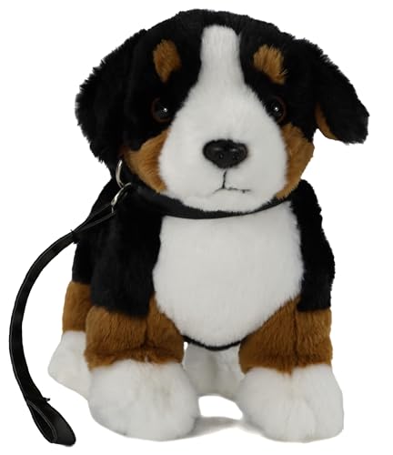 Uni-Toys - Berner Sennenhund, stehend - Mit Leine - 29 cm (Länge) - Plüsch-Hund - Plüschtier, Kuscheltier von Uni-Toys