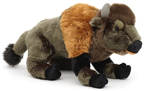 Uni-Toys - Bison, sitzend - 29 cm (Länge) - Plüsch-Büffel, Wisent, Wildrind, Rind - Plüschtier, Kuscheltier von Uni-Toys