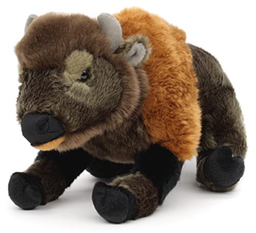 Uni-Toys - Bison, sitzend - 29 cm (Länge) - Plüsch-Büffel, Wisent, Wildrind, Rind - Plüschtier, Kuscheltier von Uni-Toys