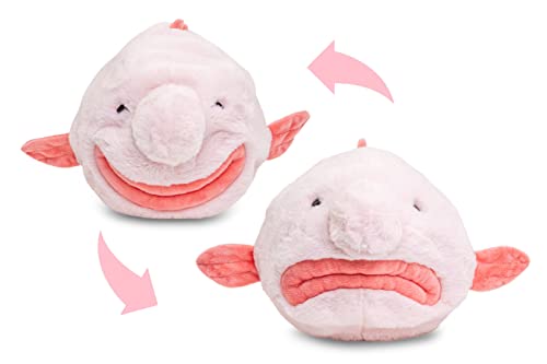 Uni-Toys - Blobfisch Flip-Plüschtier - 29 cm (Länge) - Plüsch-Fisch - Stofftier, Kuscheltier, Rosa,Hellrosa,Schwarz von Uni-Toys