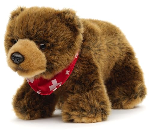 Uni-Toys - Braunbär mit Halstuch, stehend (klein) - 20 cm (Länge) - Plüsch-Bär - Plüschtier, Kuscheltier von Uni-Toys