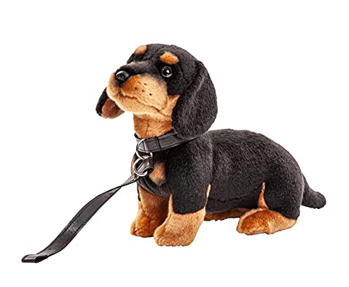 Uni-Toys - Dackel (mit Leine) - 27 cm (Länge) - Plüsch-Hund, Haustier - Plüschtier, Kuscheltier von Uni-Toys