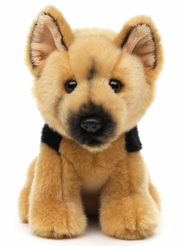 Uni-Toys - Deutscher Schäferhund, sitzend - 19 cm (Höhe) - Plüsch-Hund - Plüschtier, Kuscheltier von Uni-Toys