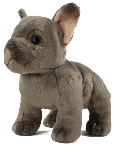 Uni-Toys - Französische Bulldogge (grau) - Ohne Leine - 26 cm (Länge) - Plüsch-Hund - Plüschtier, Kuscheltier von Uni-Toys