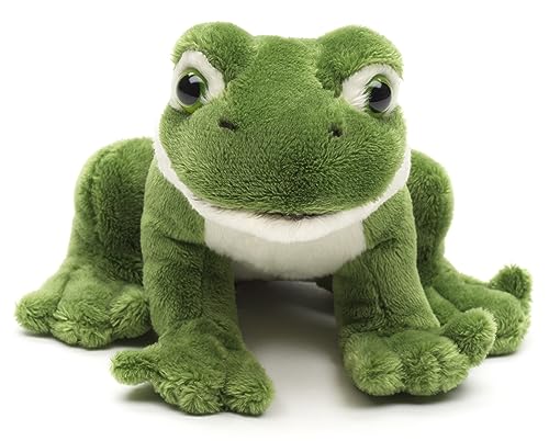 Uni-Toys - Grüner Frosch Plushie, sitzend - Mit quakender Stimme - 13 cm (Länge) - Plüschtier, Kuscheltier von Uni-Toys