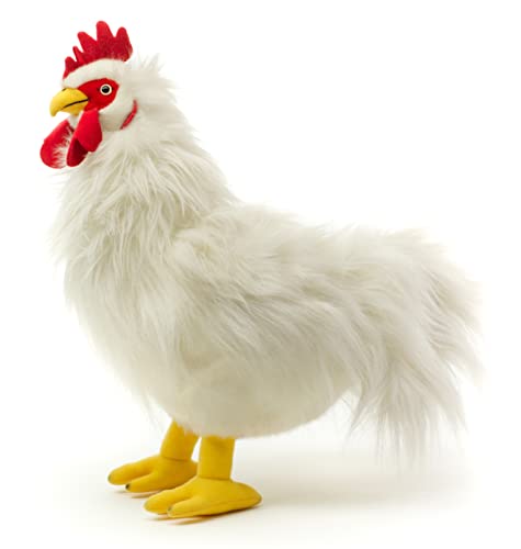 Uni-Toys - Hahn weiß - 37 cm (Höhe) - Plüsch-Huhn, Gockel, Vogel - Plüschtier, Kuscheltier von Uni-Toys