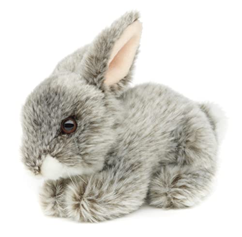 Uni-Toys - Hase, liegend (grau) - 18 cm (Länge) - Plüsch-Kaninchen - Plüschtier, Kuscheltier von Uni-Toys