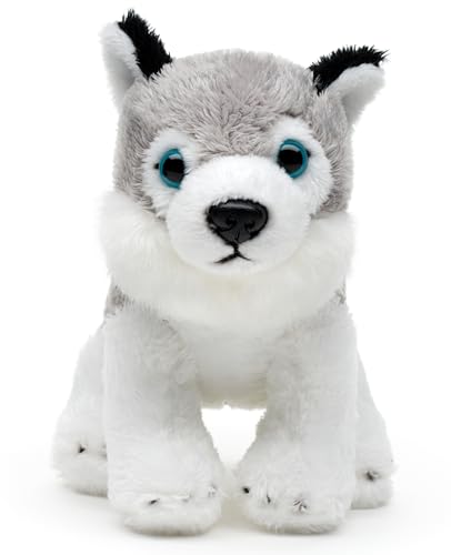 Uni-Toys - Husky Plushie, sitzend - 13 cm (Länge) - Plüsch-Hund - Plüschtier, Kuscheltier von Uni-Toys