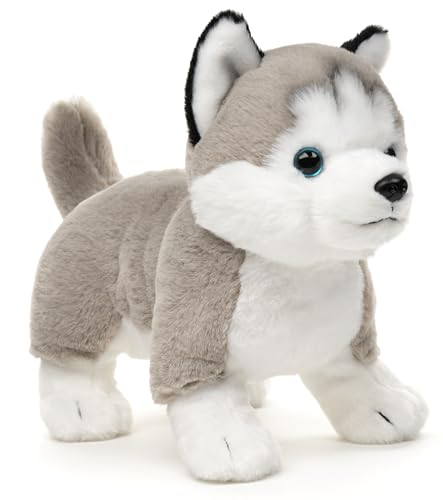 Uni-Toys - Husky grau, stehend (ohne Leine) - 30 cm (Länge) - Plüsch-Hund - Plüschtier, Kuscheltier von Uni-Toys