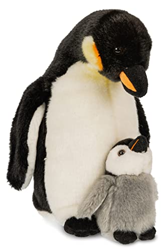 Uni-Toys - Kaiserpinguin mit Baby - 26 cm (Höhe) - Plüsch-Vogel, Pinguin - Plüschtier, Kuscheltier von Uni-Toys