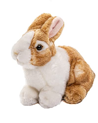 Uni-Toys – Kaninchen braun-weiß, sitzend - 20 cm (Länge) - Plüsch-Hase - Plüschtier, Kuscheltier von Uni-Toys