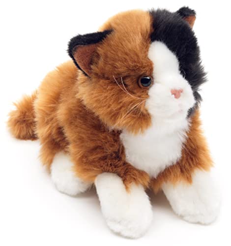 Uni-Toys - Katze dreifarbig, liegend - 20 cm (Länge) - Plüsch-Kätzchen, Glückskatze - Plüschtier, Kuscheltier von Uni-Toys