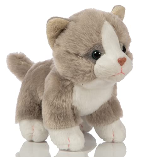 Uni-Toys - Katzen-Baby (grau), stehend - 13 cm (Höhe) - Plüsch-Kätzchen - Plüschtier, Kuscheltier, HT-30305 von Uni-Toys