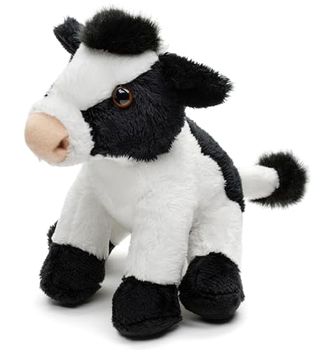 Uni-Toys - Kuh Plushie, sitzend (schwarz-weiß) - 14 cm (Höhe) - Plüsch-Rind - Plüschtier, Kuscheltier von Uni-Toys