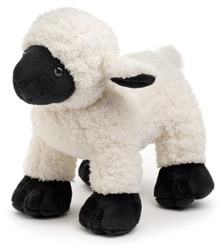 Uni-Toys - Lamm schwarz-weiß - 19 cm (Länge) - Plüsch-Schaf, Bauernhoftier - Plüschtier, Kuscheltier von Uni-Toys