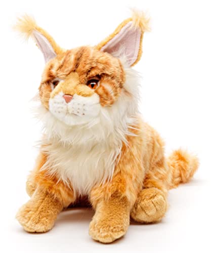 Uni-Toys - Maine-Coon-Katze, sitzend (braun) - 27 cm (Höhe) - Plüsch-Katze - Plüschtier, Kuscheltier von Uni-Toys