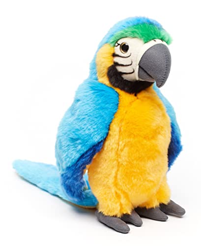 Uni-Toys - Papagei (blau) - 24 cm (Höhe) - Plüsch-Vogel, Ara - Plüschtier, Kuscheltier von Uni-Toys