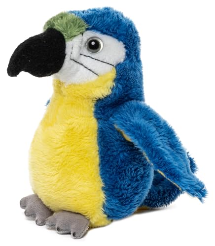 Uni-Toys - Papagei Plushie (blau) - 13 cm (Höhe) - Plüsch-Vogel - Plüschtier, Kuscheltier von Uni-Toys