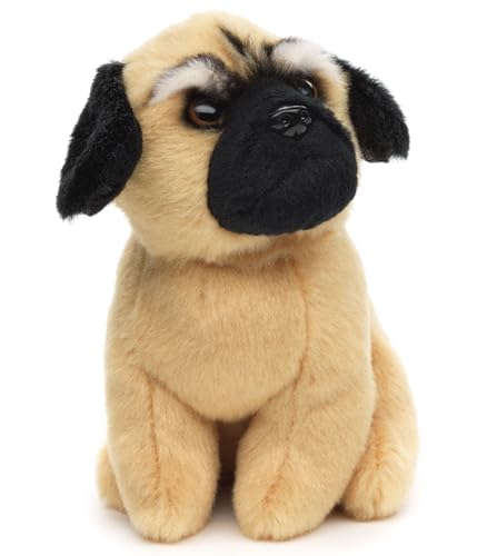 Uni-Toys - Plushie - Mops, sitzend - 12 cm (Höhe) - Plüsch-Hund - Plüschtier, Kuscheltier von Uni-Toys