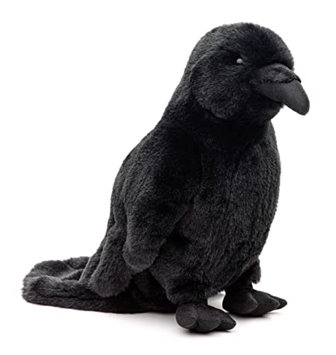 Uni-Toys - Rabe schwarz - Mit krähender Stimme - 23 cm (Höhe) - Plüsch-Vogel, Krähe - Plüschtier, Kuscheltier von Uni-Toys