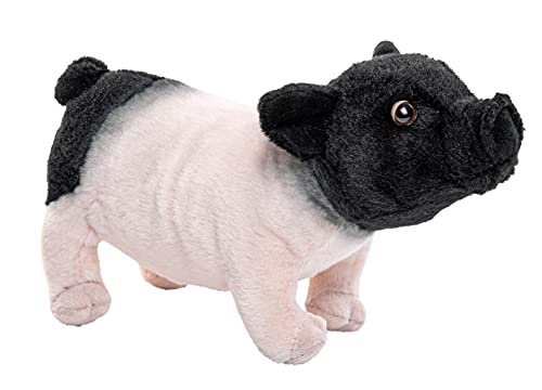 Uni-Toys - Schwäbisch-Hällisches Landschwein rosa-schwarz - 28 cm (Länge) - Plüsch-Schweinchen, Ferkel, Schwein - Plüschtier, Kuscheltier von Uni-Toys