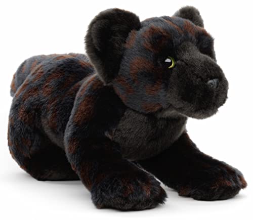 Uni-Toys - Schwarzer Panther, sitzend - 31 cm (Länge) - Plüsch-Wildtier - Plüschtier, Kuscheltier, Schwarz von Uni-Toys