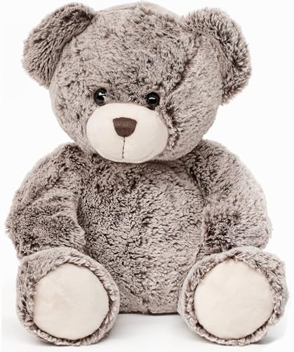 Uni-Toys - Teddybär, superweich (Dunkelbraun) - Mit Halstuch I Love You - 24 cm (Höhe) - Plüsch-Bär, Teddy - Plüschtier, Kuscheltier von Uni-Toys