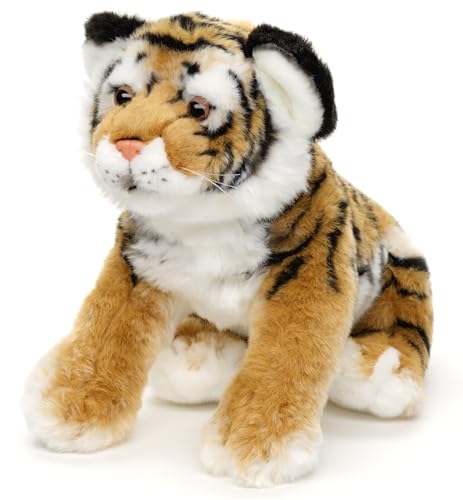 Uni-Toys - Tiger Junges, liegend - 33 cm (Länge) - Plüsch-Wildtier - Plüschtier, Kuscheltier von Uni-Toys