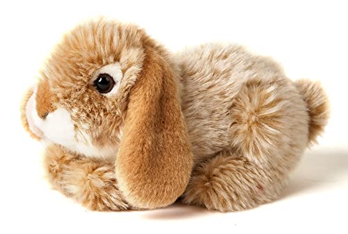 Uni-Toys - Widderkaninchen, liegend (beige) - 18 cm (Länge) - Plüsch-Hase, Kaninchen - Plüschtier, Kuscheltier von Uni-Toys