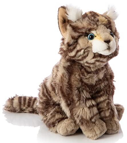 Uni-Toys - Wildkatze grau-getigert, sitzend - 22 cm (Höhe) - Plüsch-Katze - Plüschtier, Kuscheltier von Uni-Toys