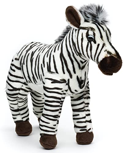 Uni-Toys - Zebra, stehend - 31 cm (Höhe) - Plüsch-Pferd - Plüschtier, Kuscheltier, Schwarz und Weiß von Uni-Toys