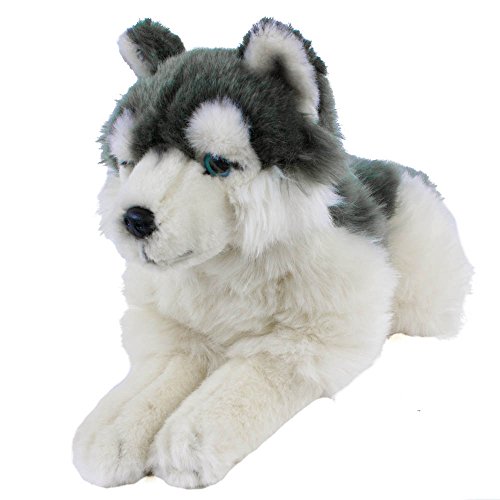 liegender Husky grau/weiß 37 cm von Uni-Toys