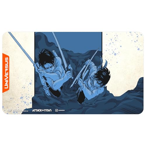 UniVersus: Attack on Titan: Origins of Power - Double Takedown Playmat - 24 x 14 Neoprenmatte, Tabletop Kartenspiel Zubehör, UVS Spiele, Lizenziert von UniVersus