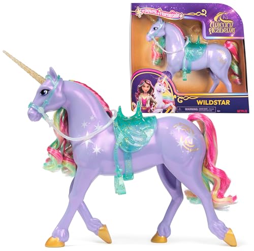 Unicorn Academy Einhorn Wildstar - 28 cm groß, Original-Einhorn von Sophia zur Netflix-Serie, mit echter Mähne und Schweif, abnehmbarem Zaumzeug und Sattel sowie Bürste, für Kinder ab 4 Jahren Unicorn Academy Einhorn Wildstar - 28 cm groß, Original-Einhorn von Sophia zur Netflix-Serie, mit echter Mähne und Schweif, abnehmbarem Zaumzeug und Sattel sowie Bürste, für Kinder ab 4 Jahren von Unicorn Academy