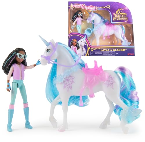 Unicorn Academy Set - Layla und Einhorn Glacier mit echter Mähne und Schweif sowie Bürste, ca. 12 cm große Originalfiguren zur beliebten Netflix Serie, für Kinder ab 4 Jahren Unicorn Academy Set - Layla und Einhorn Glacier mit echter Mähne und Schweif sowie Bürste, ca. 12 cm große Originalfiguren zur beliebten Netflix Serie, für Kinder ab 4 Jahren von Unicorn Academy