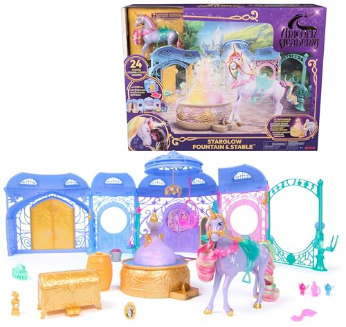 Unicorn Academy - Stall Spielset 90 cm inkl. Brunnen mit Licht- und Soundeffekten, ca. 12 cm großem Einhorn und 24 Accessoires, Original Spielset zur beliebten Netflix Serie, für Kinder ab 4 Jahren Unicorn Academy - Stall Spielset 90 cm inkl. Brunnen mit Licht- und Soundeffekten, ca. 12 cm großem Einhorn und 24 Accessoires, Original Spielset zur beliebten Netflix Serie, für Kinder ab 4 Jahren von Unicorn Academy