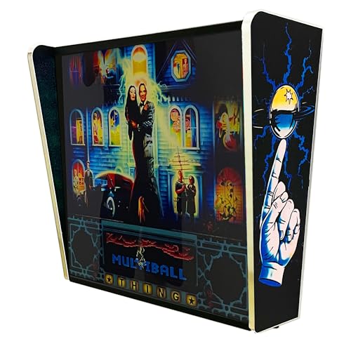 Virtueller Flipper Pinball Backglass Familie Addams, ideal für die Dekoration von Gaming-Räumen, Arcade-Zimmer, inklusive Fernbedienung mit verschiedenen Beleuchtungsmodi von Unicview