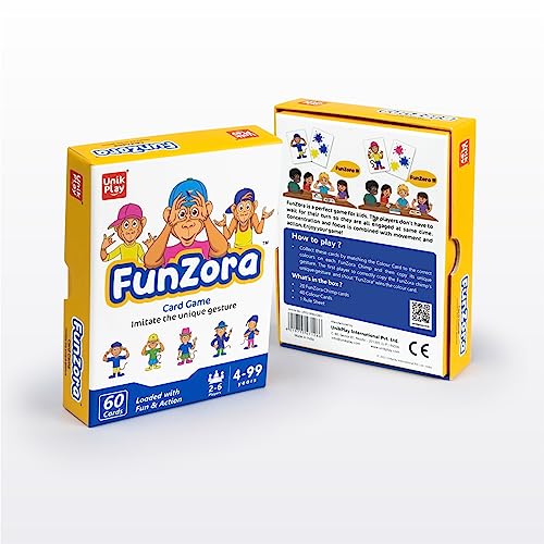 UnikPlay Lernspiel FunZora Kartenspiel für Kinder und Mädchen ab 4 Jahren | Leicht zu erlernende Kartenspiele für Familienspaß | Denkspiele von UnikPlay