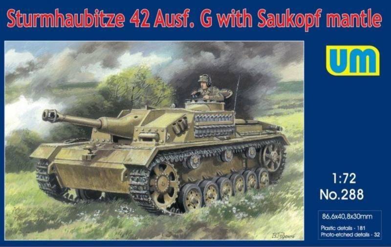 Sturmhaubitze 42 Auf.G w. Saukopf mantle von Unimodels