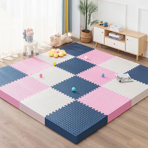 Unipampa Eva Schaumstoff Puzzlematte, Krabbelmatte Baby 16 Teile, Spielteppich, Bodenschutzmatte, Kinderteppich, Spielmatte Wasserdicht Abwischbar, Fitness Matte, Yogamatten, 30 x 30 x 1cm von Unipampa