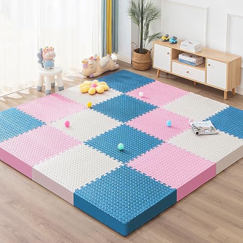 Unipampa Eva Schaumstoff Puzzlematte, Krabbelmatte Baby 16 Teile, Spielteppich, Bodenschutzmatte, Kinderteppich, Spielmatte Wasserdicht Abwischbar, Fitness Matte, Yogamatten, 30 x 30 x 1cm von Unipampa