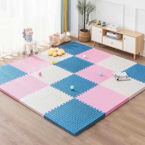 Unipampa Eva Schaumstoff Puzzlematte, Krabbelmatte Baby 16 Teile, Spielteppich, Bodenschutzmatte, Kinderteppich, Spielmatte Wasserdicht Abwischbar, Fitness Matte, Yogamatten, 30 x 30 x 1cm von Unipampa