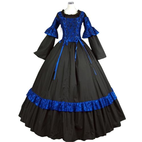 UniqKaliber Damen Gothic Viktorianisches Kleid aus dem 18. Jahrhundert Rokoko Ballkleid Vintage Kolonial Schnürkorsett Kleid für Mottoparty Cosplay von UniqKaliber