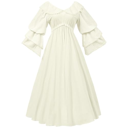 UniqKaliber Mittelalterliches Kleid für Damen, Glockenärmel, viktorianische Kleider, Maxi-Renaissance-Kostüm von UniqKaliber