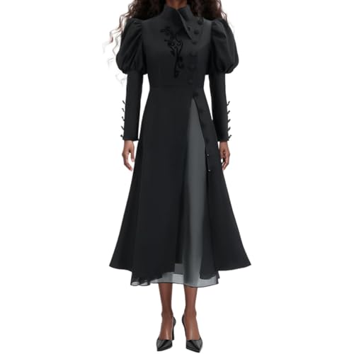 UniqKaliber Wicked Elphaba Kostüm für Damen Cosplay Elphaba Langarm Kleid Mittelalter Gothic Halloween Kostüm von UniqKaliber